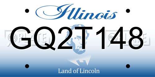 GQ2T148 Illinois License Plate