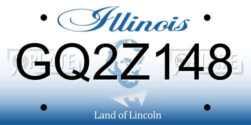 GQ2Z148 Illinois License Plate