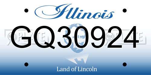 GQ30924 Illinois License Plate