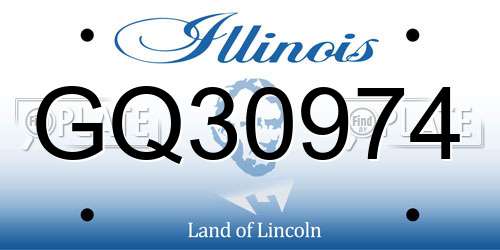 GQ30974 Illinois License Plate