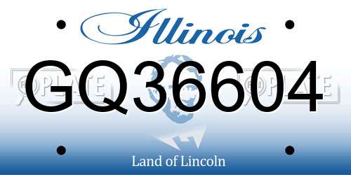 GQ36604 Illinois License Plate