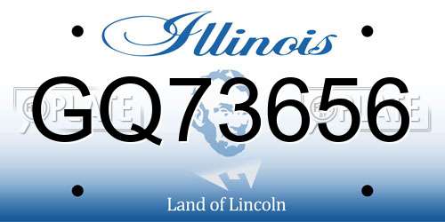GQ73656 Illinois License Plate