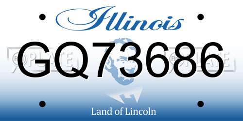 GQ73686 Illinois License Plate