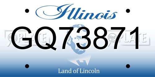 GQ73871 Illinois License Plate