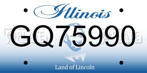 GQ75990 Illinois License Plate