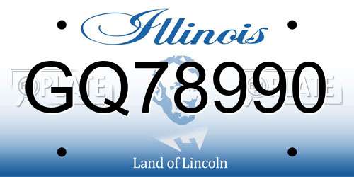 GQ78990 Illinois License Plate