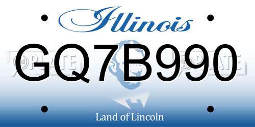 GQ7B990 Illinois License Plate