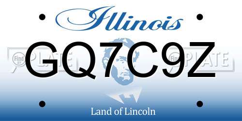 GQ7C9Z Illinois License Plate