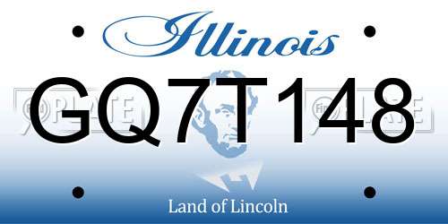 GQ7T148 Illinois License Plate