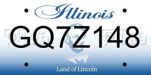 GQ7Z148 Illinois License Plate