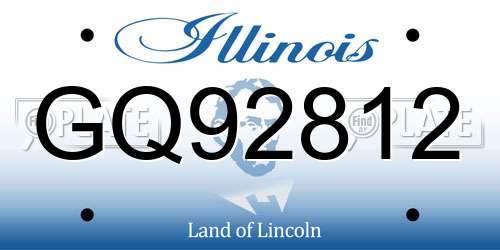 GQ92812 Illinois License Plate