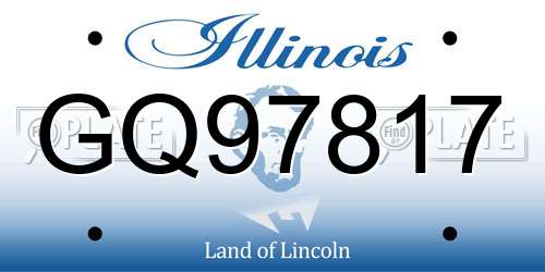 GQ97817 Illinois License Plate