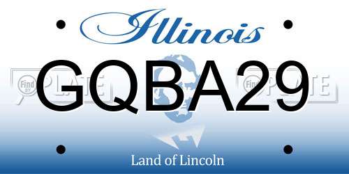 GQBA29 Illinois License Plate