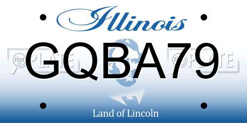 GQBA79 Illinois License Plate