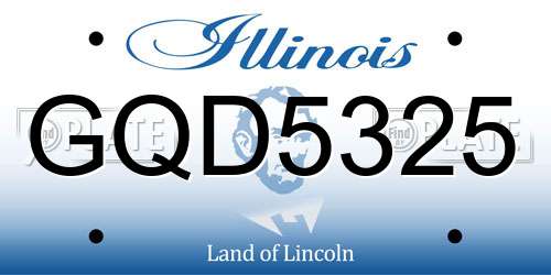 GQD5325 Illinois License Plate