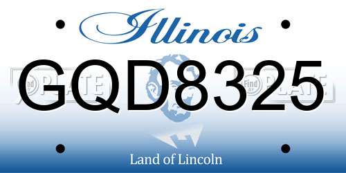 GQD8325 Illinois License Plate