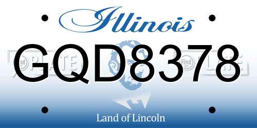 GQD8378 Illinois License Plate