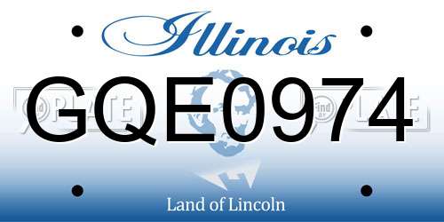 GQE0974 Illinois License Plate