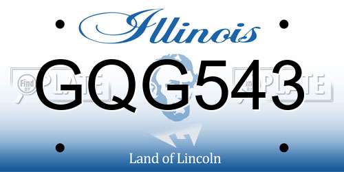 GQG543 Illinois License Plate
