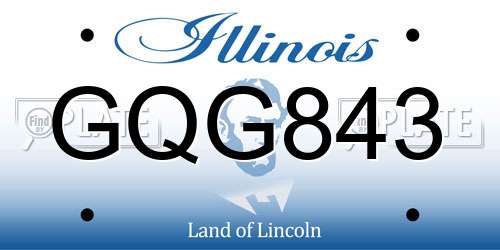 GQG843 Illinois License Plate