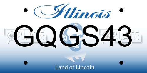 GQGS43 Illinois License Plate