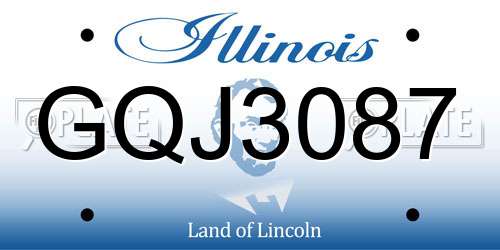GQJ3087 Illinois License Plate