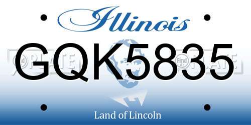 GQK5835 Illinois License Plate