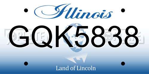 GQK5838 Illinois License Plate