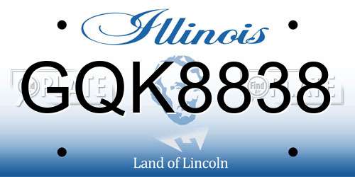 GQK8838 Illinois License Plate