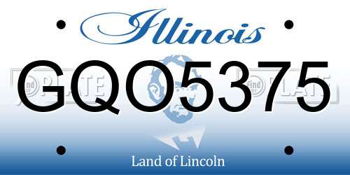 GQO5375 Illinois License Plate