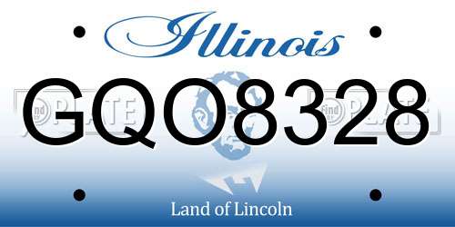 GQO8328 Illinois License Plate
