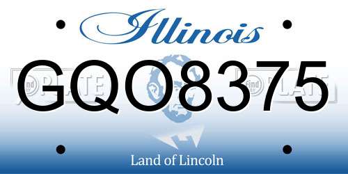 GQO8375 Illinois License Plate