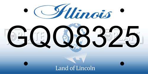 GQQ8325 Illinois License Plate