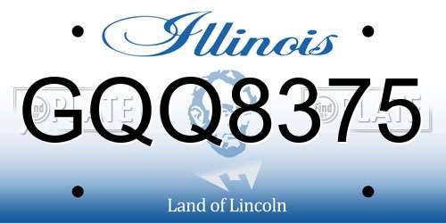GQQ8375 Illinois License Plate