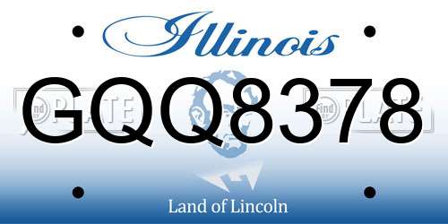 GQQ8378 Illinois License Plate