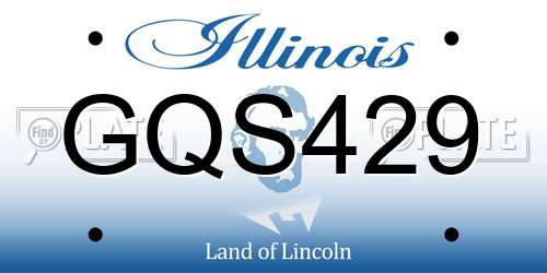 GQS429 Illinois License Plate