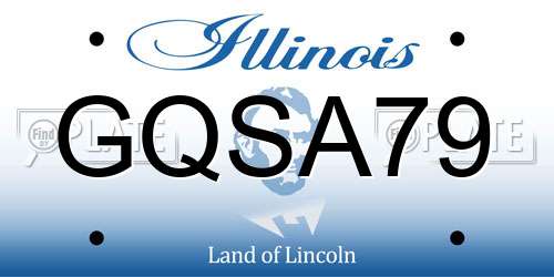 GQSA79 Illinois License Plate