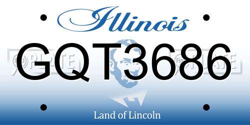 GQT3686 Illinois License Plate