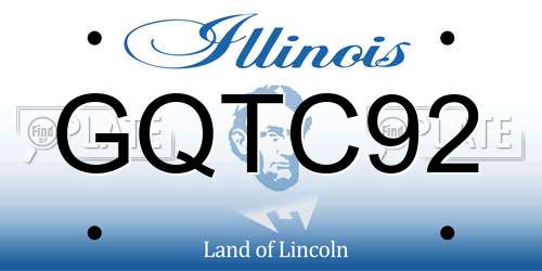 GQTC92 Illinois License Plate