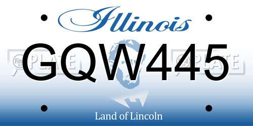 GQW445 Illinois License Plate