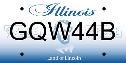 GQW44B Illinois License Plate