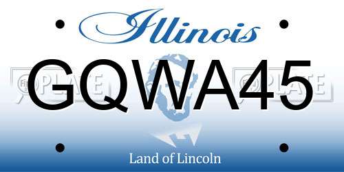 GQWA45 Illinois License Plate