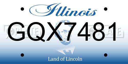 GQX7481 Illinois License Plate