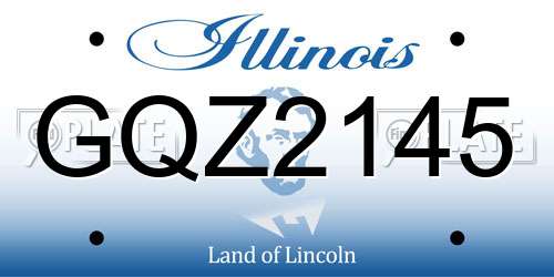 GQZ2145 Illinois License Plate