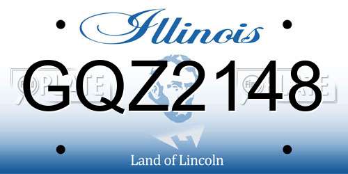 GQZ2148 Illinois License Plate