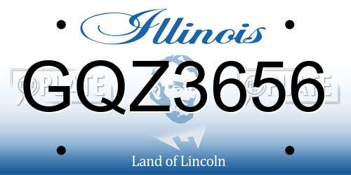 GQZ3656 Illinois License Plate
