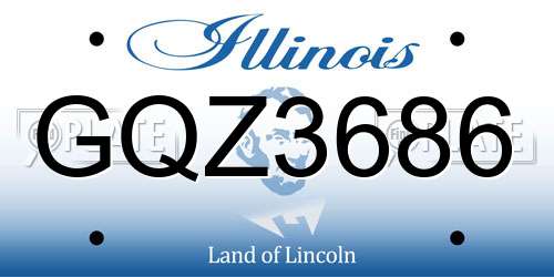 GQZ3686 Illinois License Plate