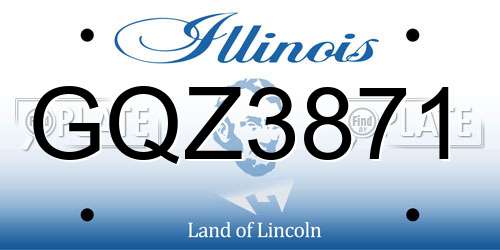 GQZ3871 Illinois License Plate