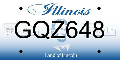 GQZ648 Illinois License Plate