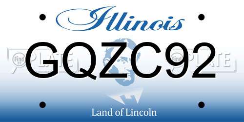 GQZC92 Illinois License Plate